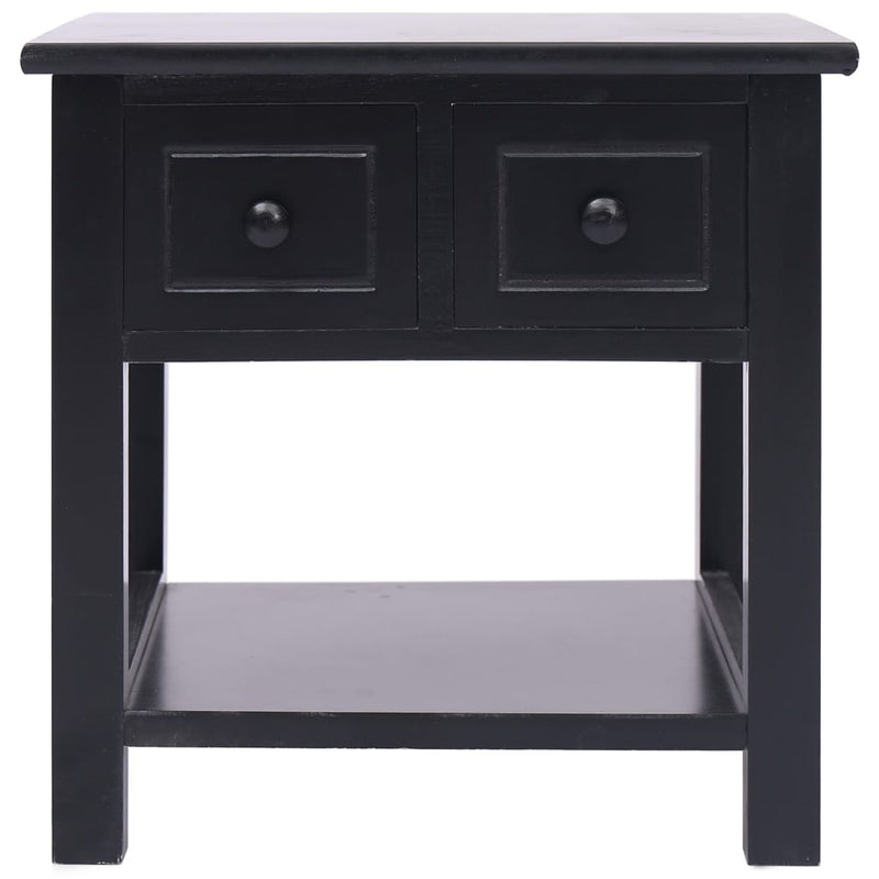 Side Table Black 15.7"x15.7"x15.7" Paulownia Wood