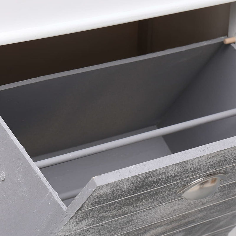 Shoe Cabinet Gray 19.7"x11"x38.6" Paulownia Wood