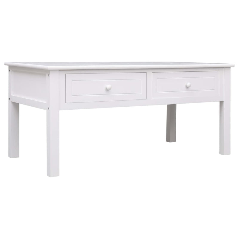 Coffee Table White 39.4"x19.7"x17.7" Wood
