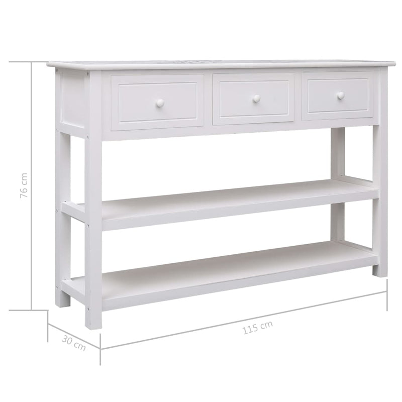 Sideboard White 45.3"x11.8"x29.9" Wood
