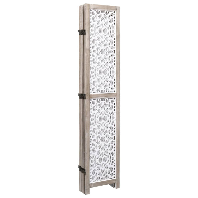 6-Panel Room Divider White 82.7"x64.7" Solid Wood