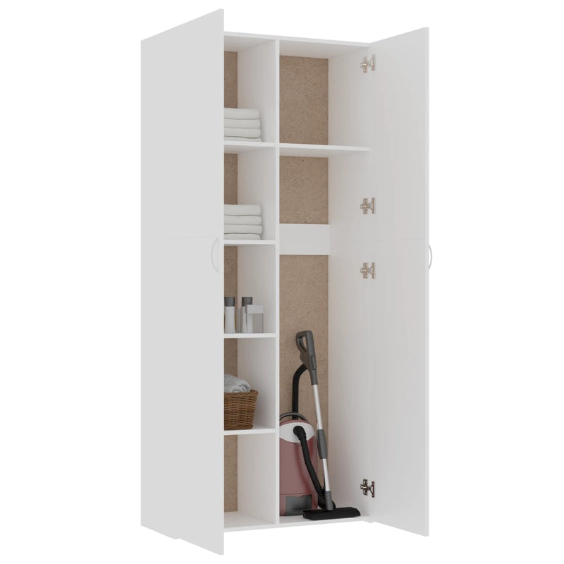 Storage Cabinet White 31.5"x14"x70.9" Chipboard