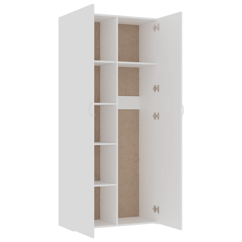 Storage Cabinet White 31.5"x14"x70.9" Chipboard