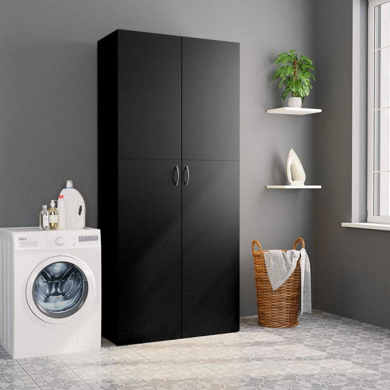 Storage Cabinet Black 31.5"x14"x70.9" Chipboard