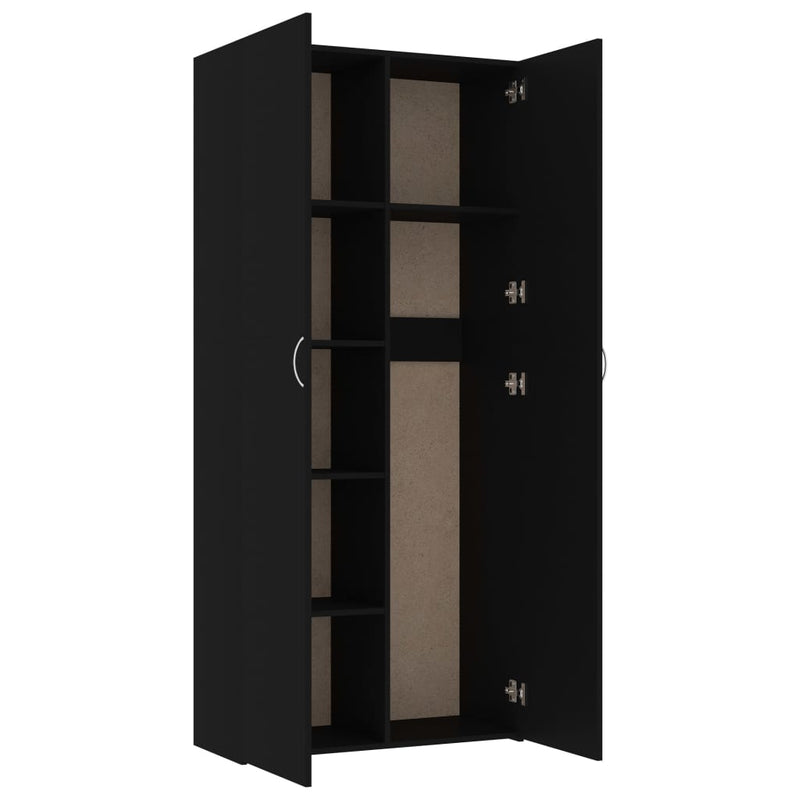 Storage Cabinet Black 31.5"x14"x70.9" Chipboard