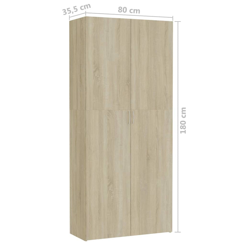 Storage Cabinet Sonoma Oak 31.5"x14"x70.9" Chipboard