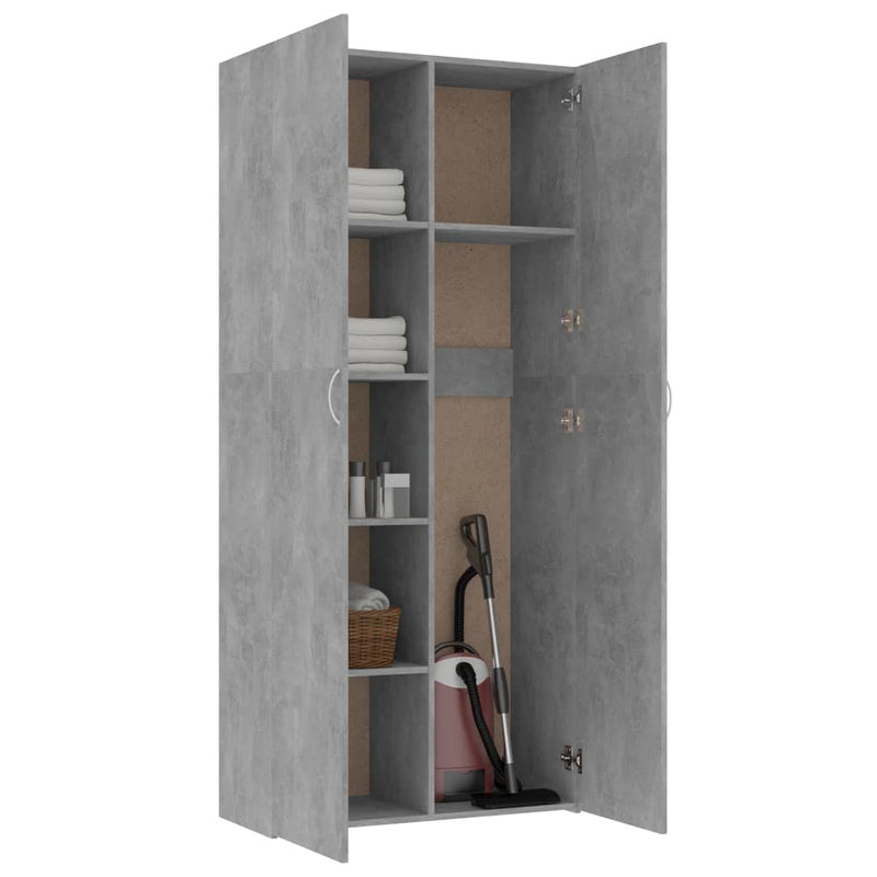 Storage Cabinet Concrete Gray 31.5"x14"x70.9" Chipboard