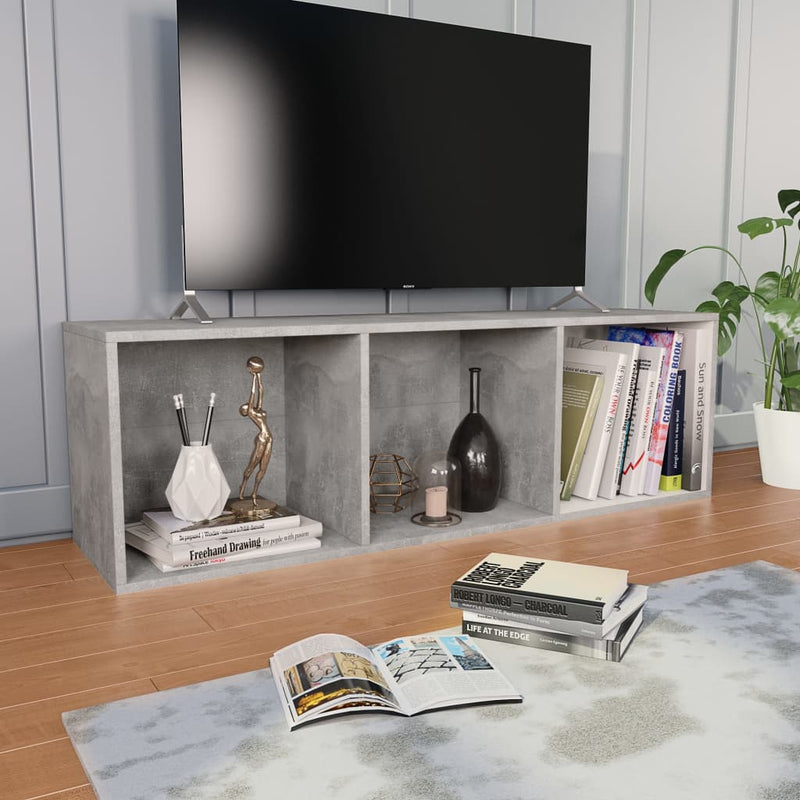 Book Cabinet/TV Cabinet Concrete Gray 14.2"x11.8"x44.9" Chipboard