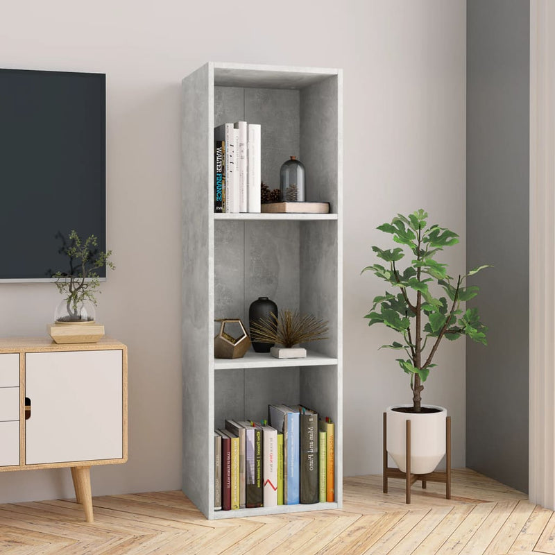 Book Cabinet/TV Cabinet Concrete Gray 14.2"x11.8"x44.9" Chipboard