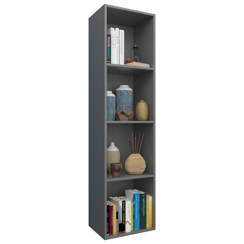 Book Cabinet/TV Cabinet Gray 14.2"x11.8"x56.3" Chipboard
