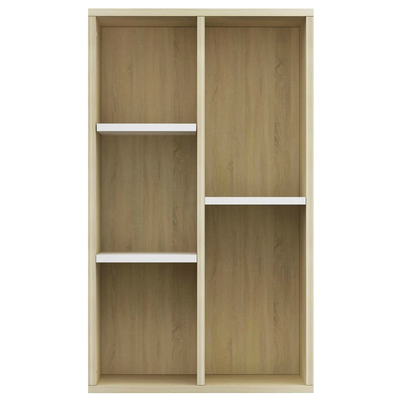 Book Cabinet/Sideboard White and Sonoma Oak 19.7"x9.8"x31.5"