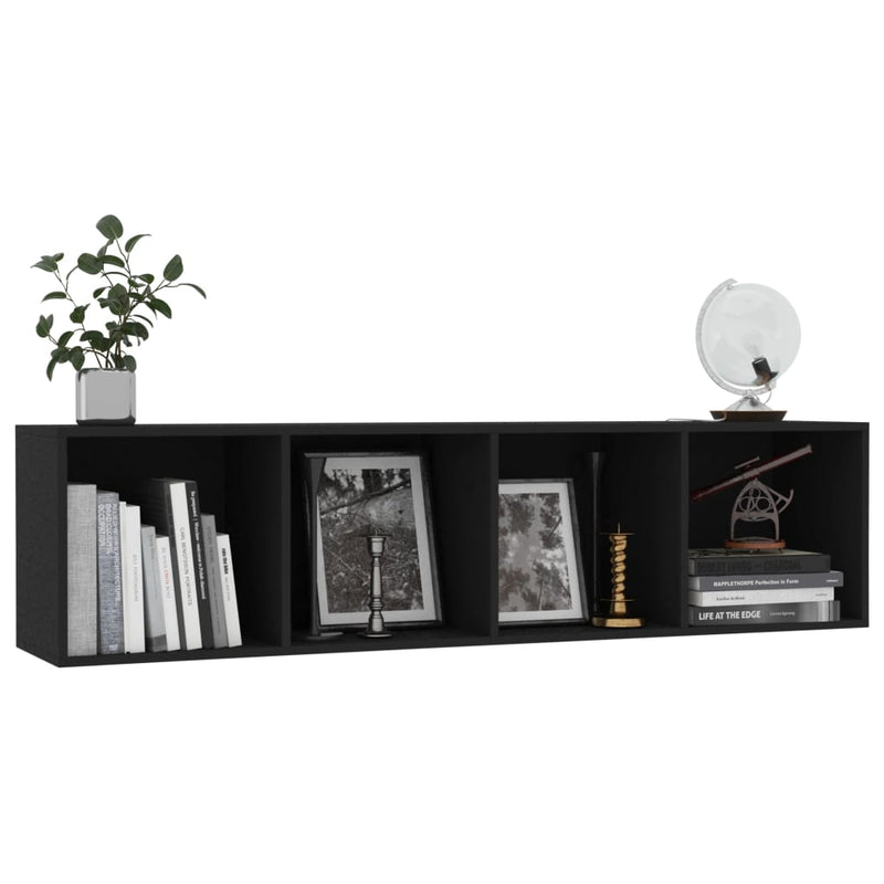 Book Cabinet/TV Cabinet Black 56.3"x11.8"x14.2"