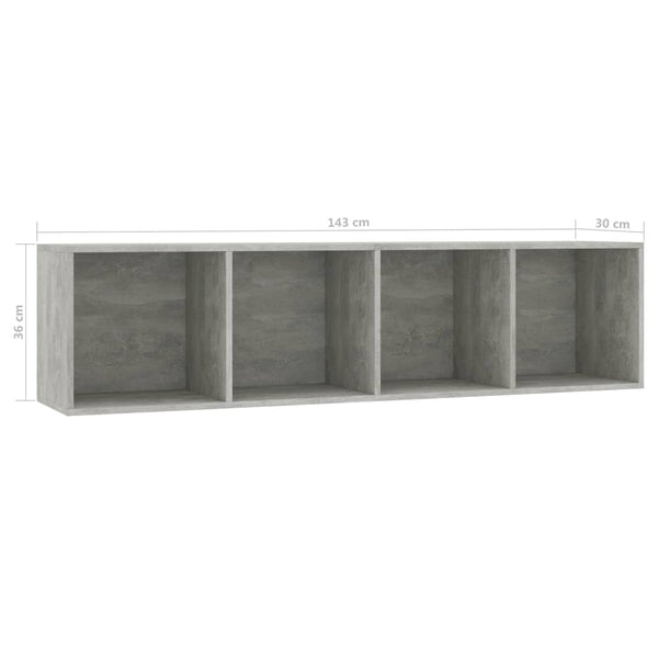 Book Cabinet/TV Cabinet Concrete Gray 56.3"x11.8"x14.2"