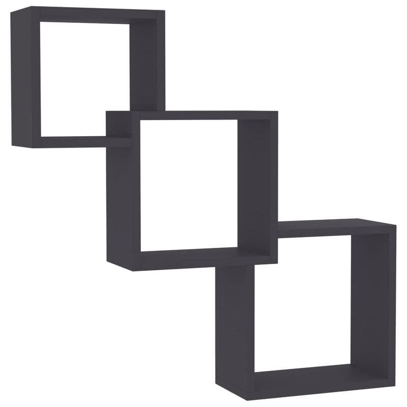 Cube Wall Shelves Gray 33.3"x5.9"x10.6" Chipboard