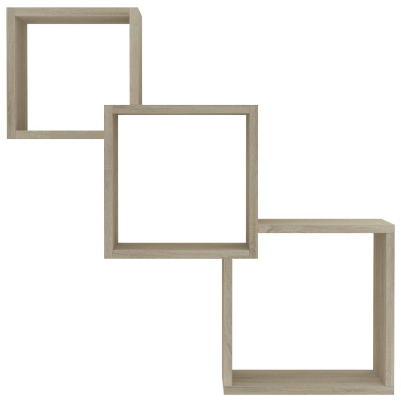 Cube Wall Shelves Sonoma Oak 33.3"x5.9"x10.6" Chipboard
