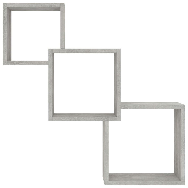 Cube Wall Shelves Concrete Gray 33.3"x5.9"x10.6" Chipboard