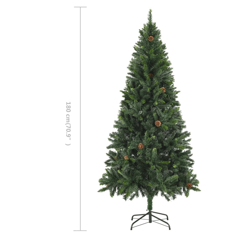 Artificial Christmas Tree with Pine Cones Green 70.9"