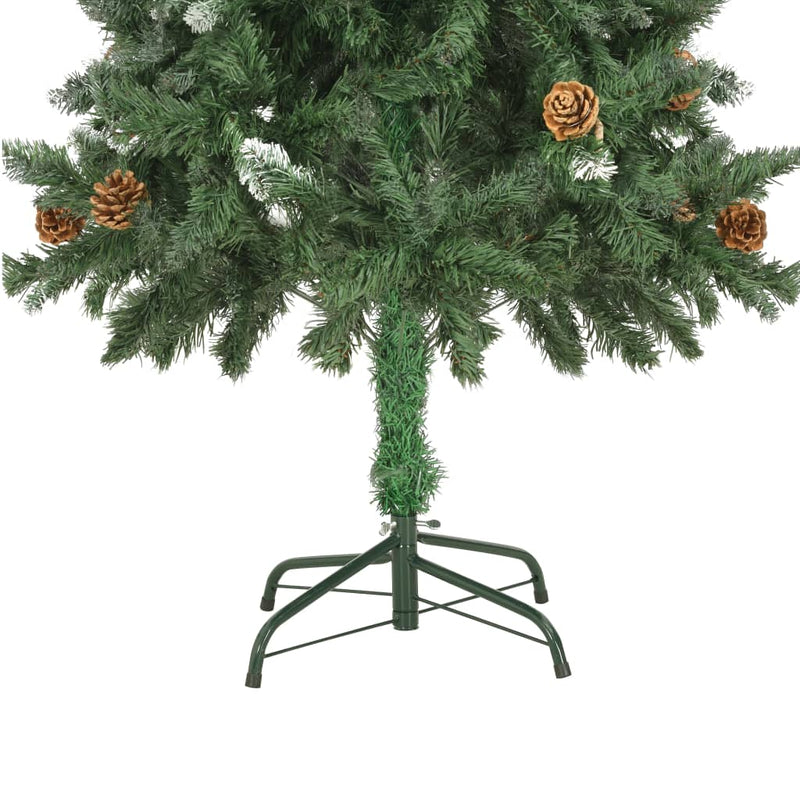 Artificial Christmas Tree with Pine Cones and White Glitter 59.1"