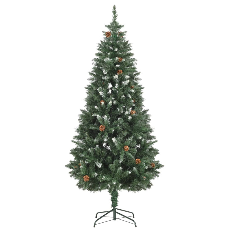Artificial Christmas Tree with Pine Cones and White Glitter 70.9"