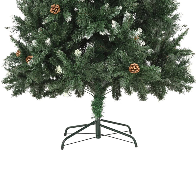 Artificial Christmas Tree with Pine Cones and White Glitter 82.7"