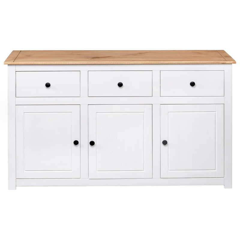 Sideboard White 53.1"x15.7"x31.5" Solid Pinewood Panama Range