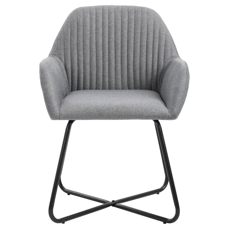 Dining Chairs 6 pcs Light Gray Fabric
