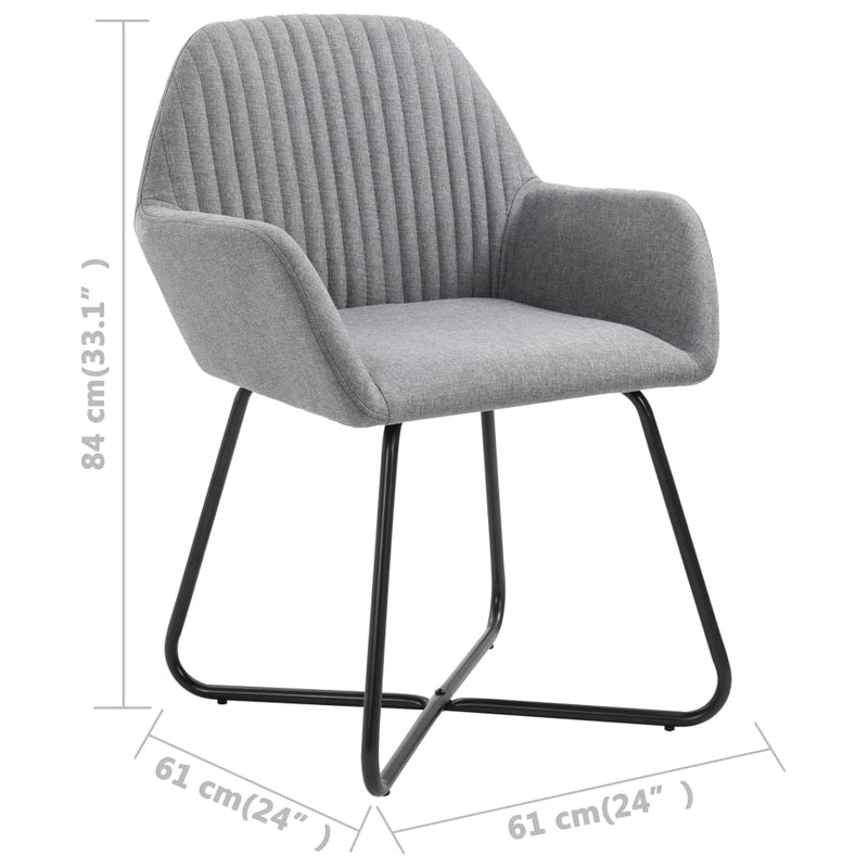 Dining Chairs 6 pcs Light Gray Fabric