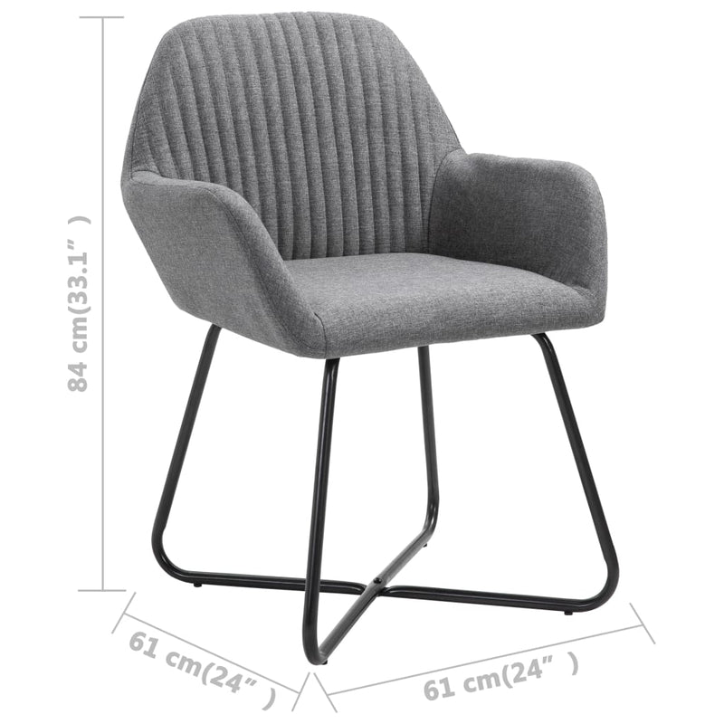 Dining Chairs 6 pcs Dark Gray Fabric