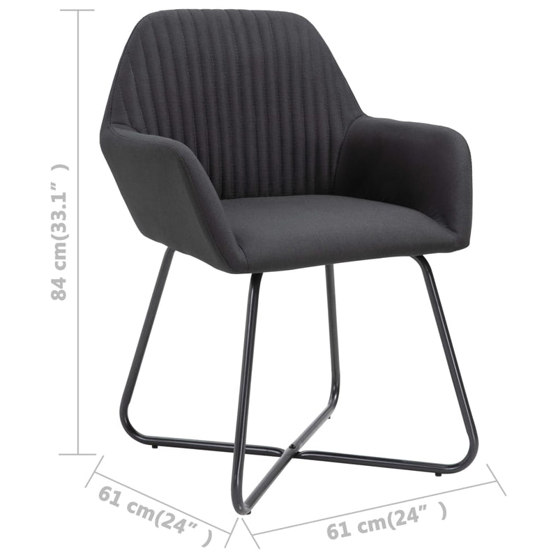 Dining Chairs 6 pcs Black Fabric