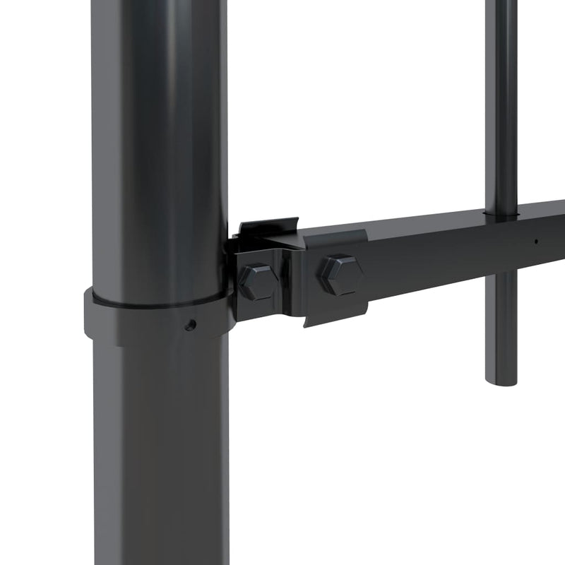 Garden Fence with Spear Top Steel 133.9"x47.2" Black