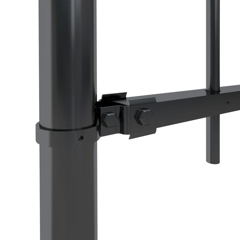 Garden Fence with Spear Top Steel 535.4"x47.2" Black