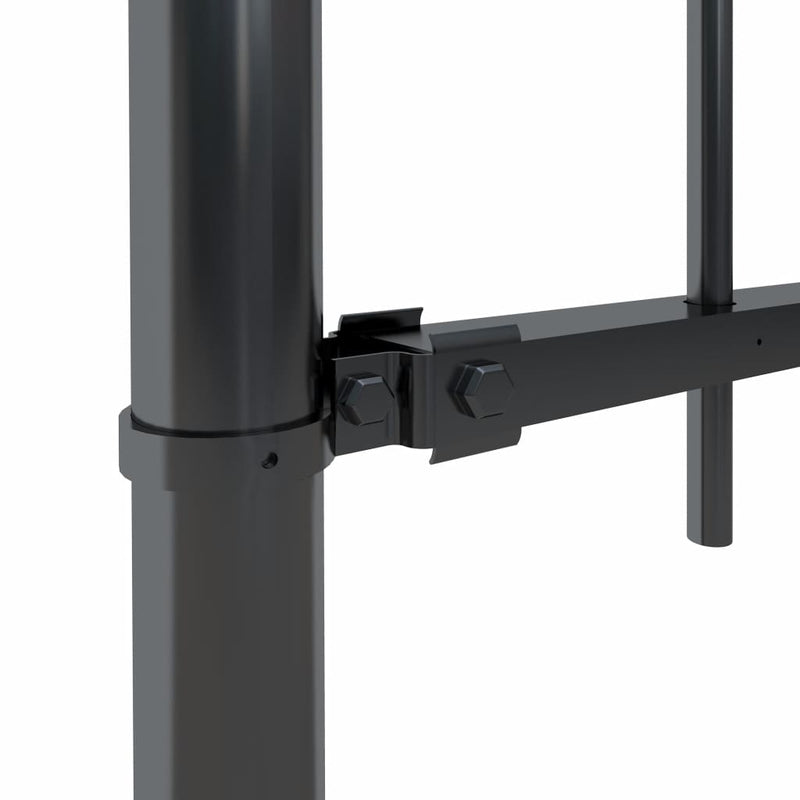 Garden Fence with Spear Top Steel 133.9"x59.1" Black