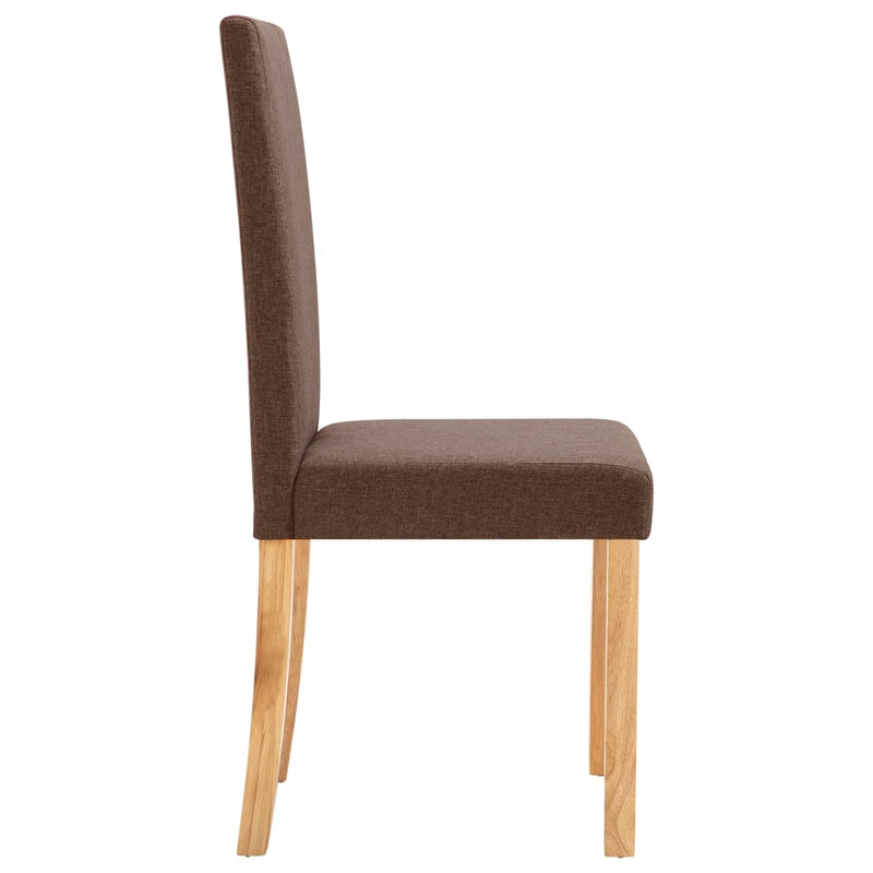 Dining Chairs 6 pcs Brown Fabric