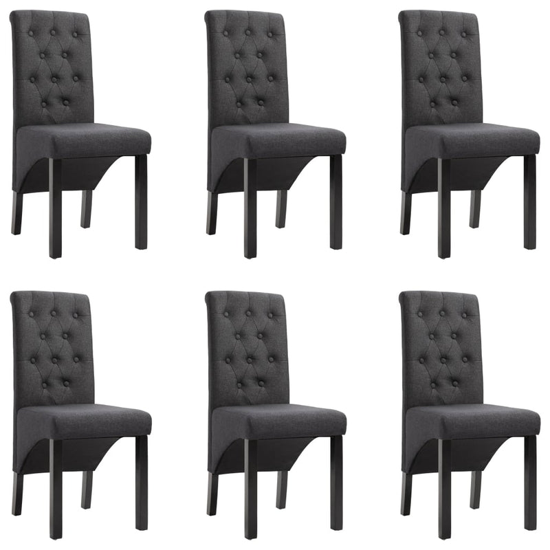 Dining Chairs 6 pcs Dark Gray Fabric