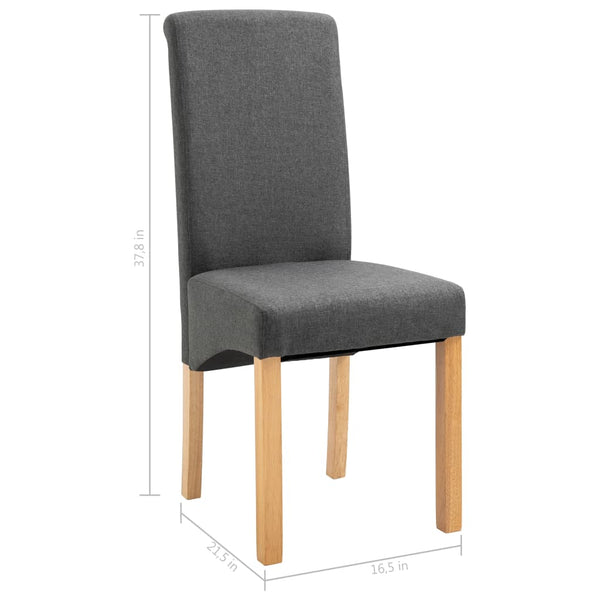 Dining Chairs 6 pcs Gray Fabric