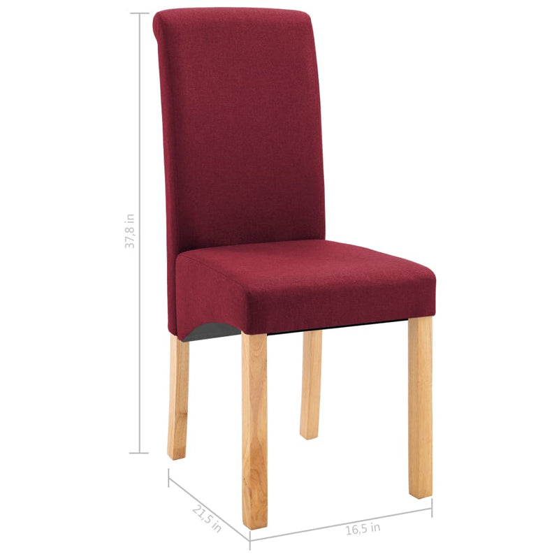 Dining Chairs 6 pcs Red Fabric