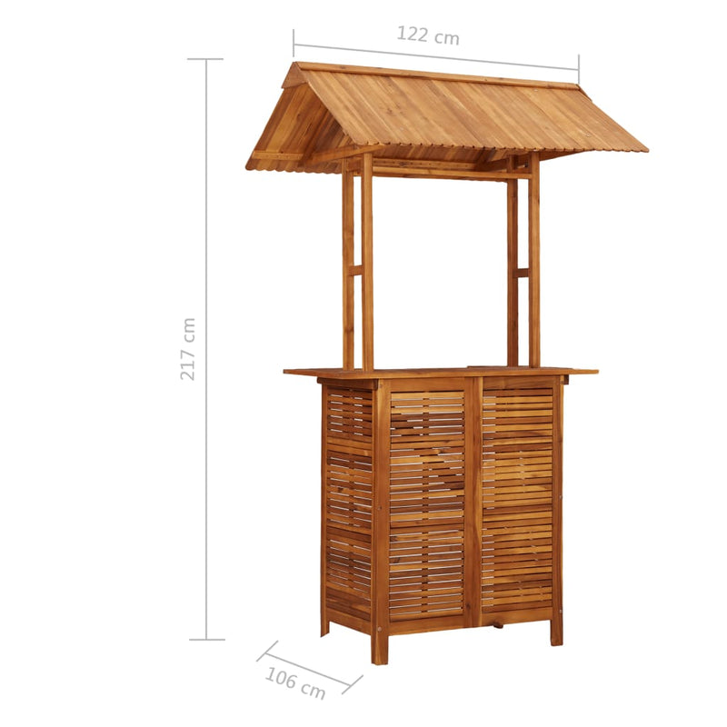 Patio Bar Table with Rooftop 48"x41.7"x85.4" Solid Acacia Wood
