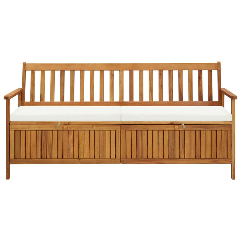 Storage Bench with Cushion 66.9" Solid Acacia Wood