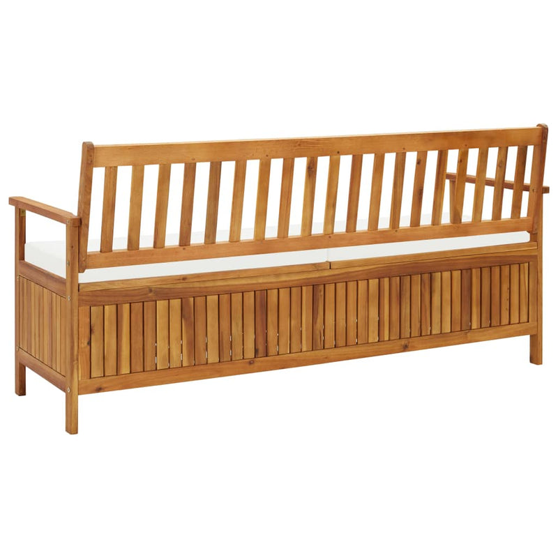 Storage Bench with Cushion 66.9" Solid Acacia Wood