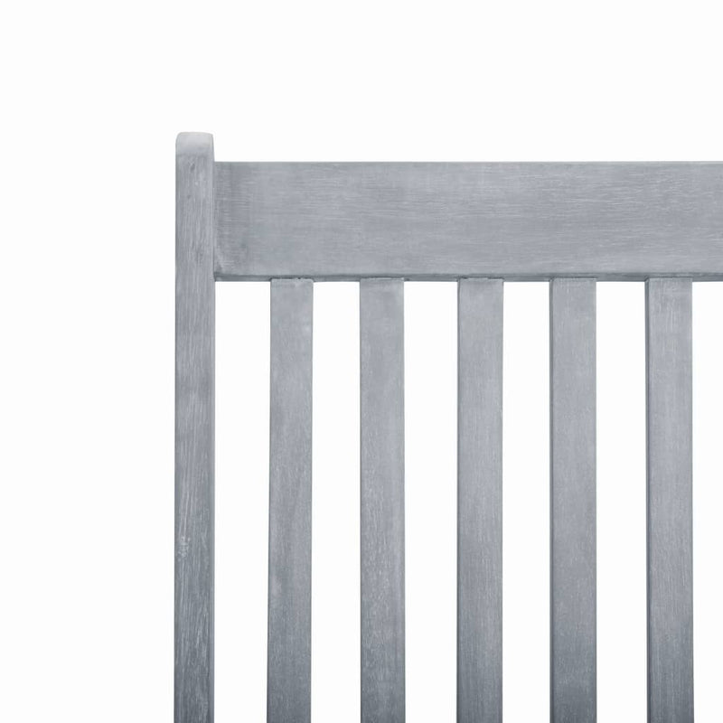 Patio Deck Chair with Footrest Grey Wash Solid Acacia Wood