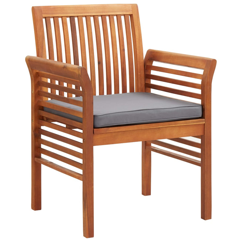 Patio Dining Chairs with Cushions 2 pcs Solid Acacia Wood