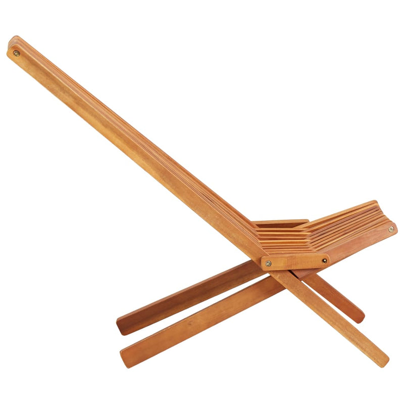 Folding Patio Lounge Chair Solid Acacia Wood