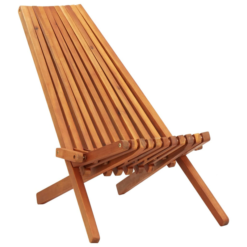 Folding Patio Lounge Chairs 2 pcs Solid Acacia Wood