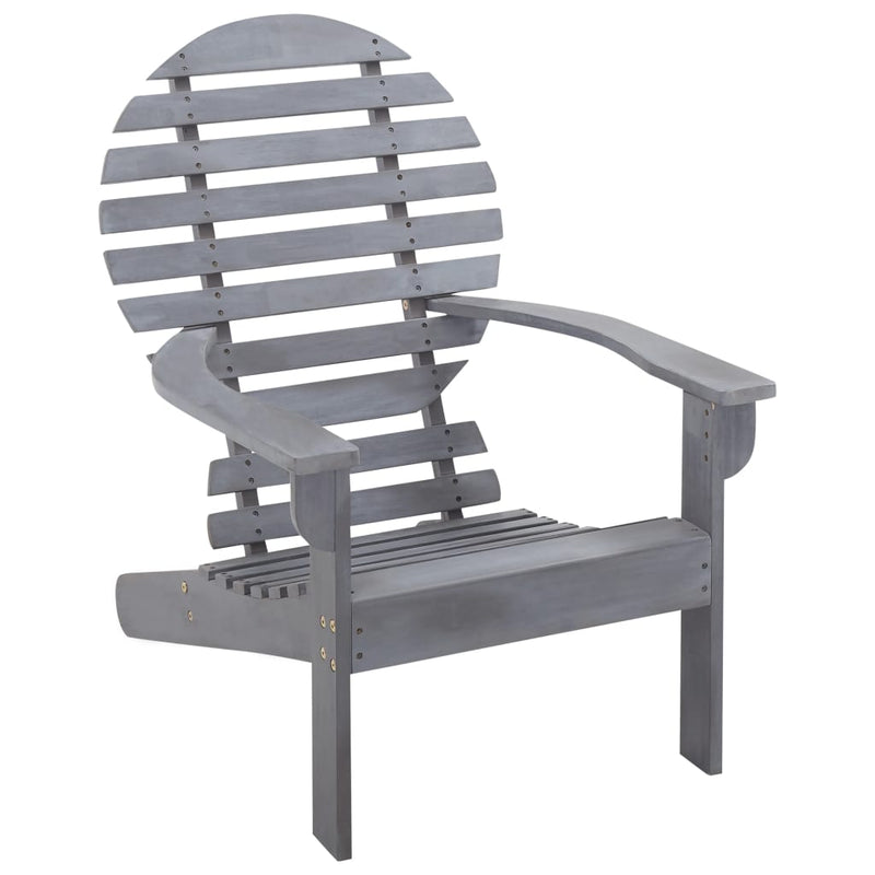 Adirondack Chair Solid Acacia Wood Gray