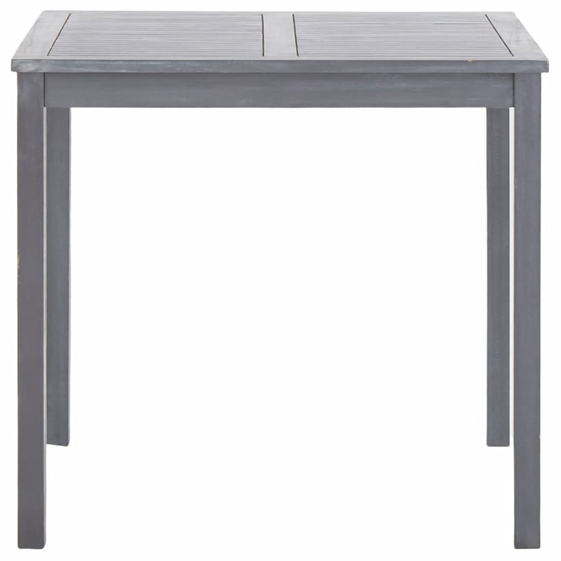 Patio Table Gray 31.5"x31.5"x29.1" Solid Acacia Wood