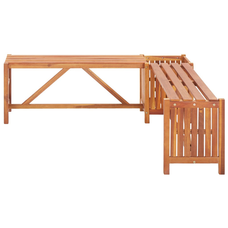 Patio Corner Bench with Planter 46"x46"x15.7" Solid Acacia Wood
