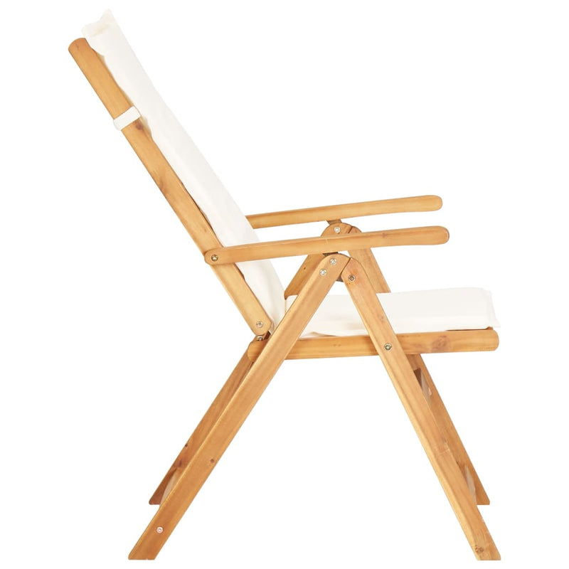 Reclining Patio Chairs 2 pcs Brown Solid Acacia Wood