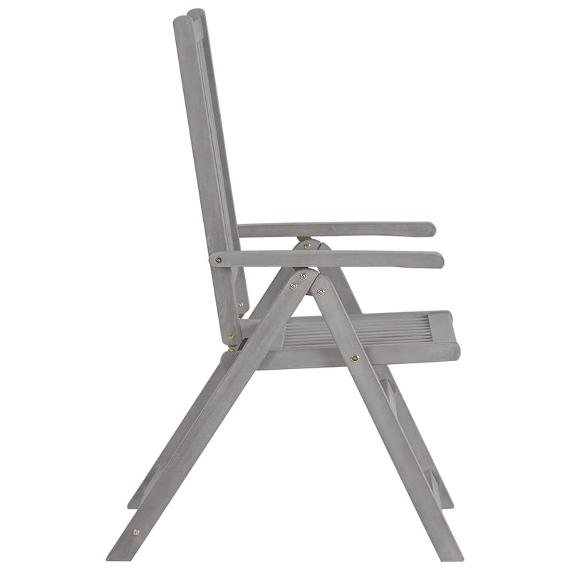Patio Reclining Chairs 2 pcs Gray Solid Acacia Wood