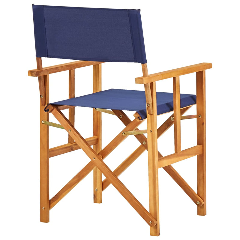 Director's Chair Solid Acacia Wood Blue