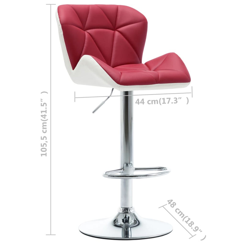 Bar Stool Wine Red Faux Leather